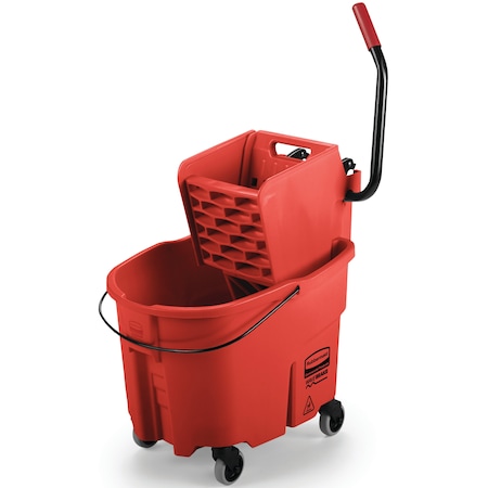 Rubbermaid Commercial 35 qt Mop Bucket and Wringer Combination, Red, Plastic FG758888RED